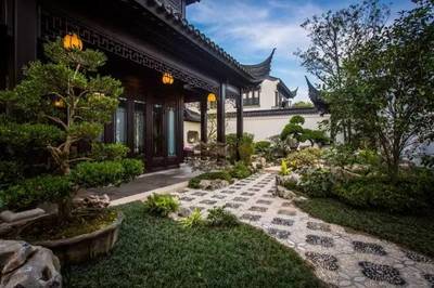 菠蘿格防腐木園林古建景觀-廊架涼亭木屋定做